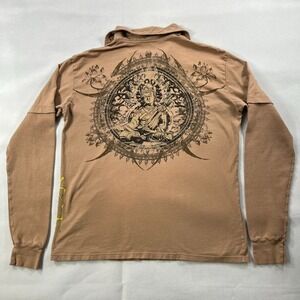 Royal Underground Shirt Men Large Brown Long Sleeve Graphic Print‎